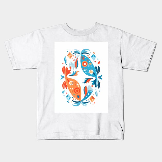 Enchanting Pisces Zodiac Artwork Kids T-Shirt by saveasART